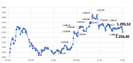 Evolución de las cotizaciones del dólar al 6 de septiembre 2024