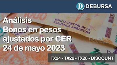 Bonos argentinos en pesos ajustados por CER al 24 de mayo 2023