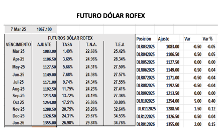 Evolución de las cotizaciones del dólar al 7 de marzo 2025 2025