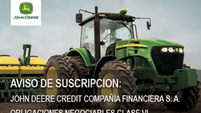 Aviso de Suscripción: John Deere - Obligaciones Negociables