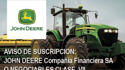 Aviso de Suscripción: John Deere - Obligaciones Negociables