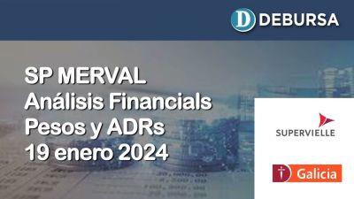 Análisis MERVAL SP - Sector Financials (bancos) en pesos y dólares al 19 e enero 2024