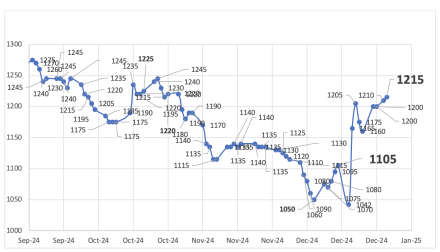 Evolución de las cotizaciones del dólar al 27 de diciembre 2024