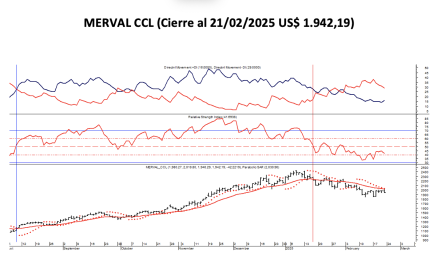 Indices Bursátiles - MERVAL CCL al 21 de febrero  2025