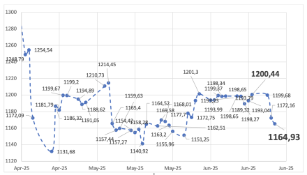 Evolución de las cotizaciones del dólar al 19 de junio 2025