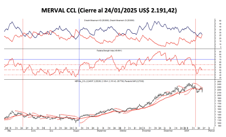 Indices Bursátiles - MERVAL CCL al 24 de enero 2025