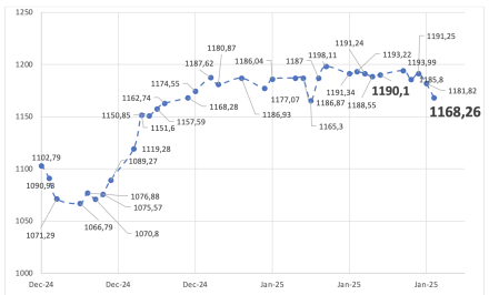 Evolución de las cotizaciones del dólar al 24 de enero 2025