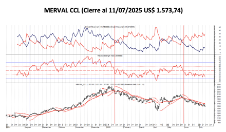 Indices Bursátiles - MERVAL CCL al 11 de julio 2025